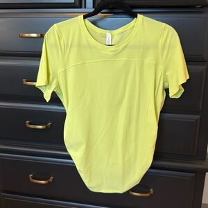 Lululemon Yellow Short Sleeve Cross Back Top
